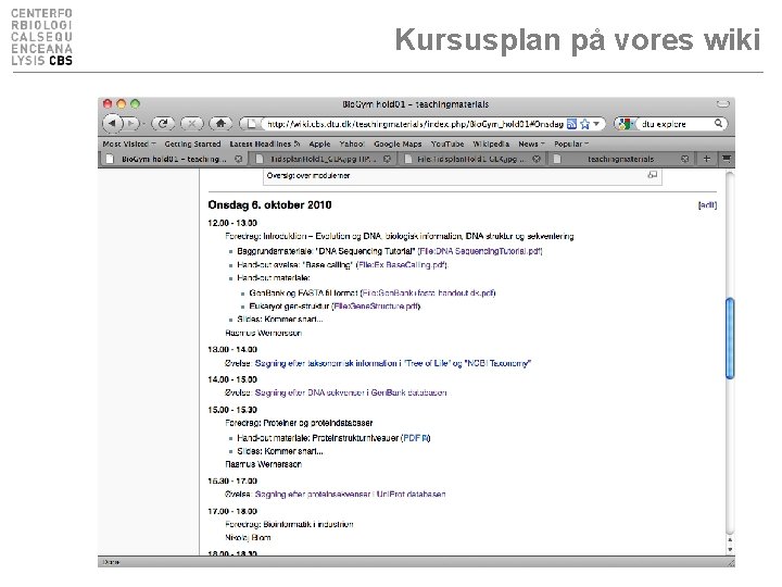 Kursusplan på vores wiki 