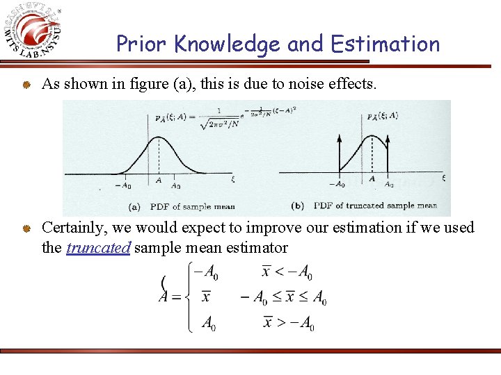 Prior Knowledge and Estimation As shown in figure (a), this is due to noise