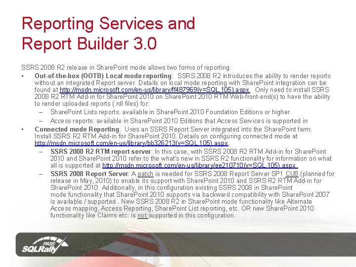 Reporting Services and Report Builder 3. 0 SSRS 2008 R 2 release in Share.