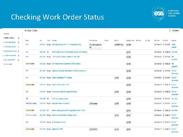 Checking Work Order Status 19 