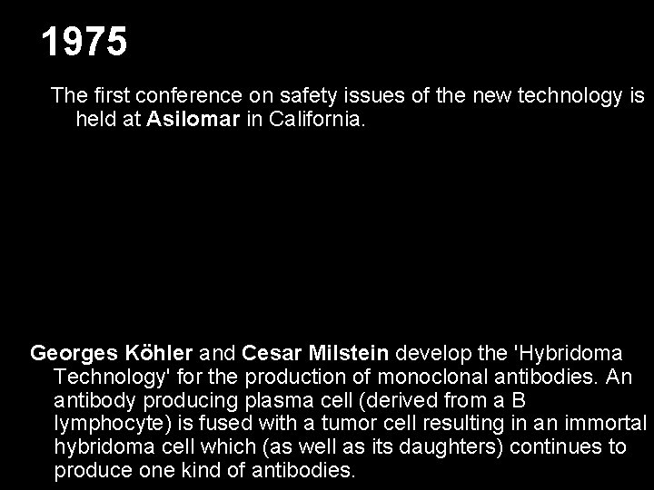 1975 The first conference on safety issues of the new technology is held at