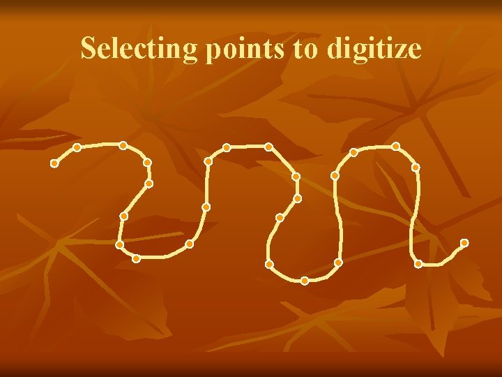 Selecting points to digitize 