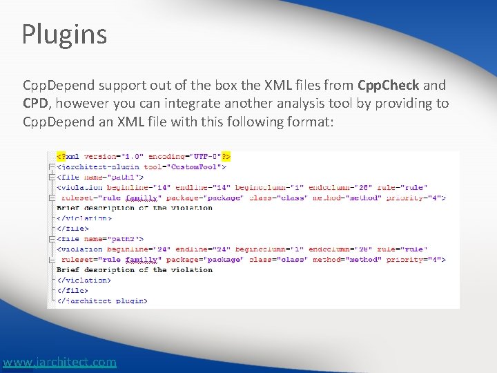 Plugins Cpp. Depend support out of the box the XML files from Cpp. Check