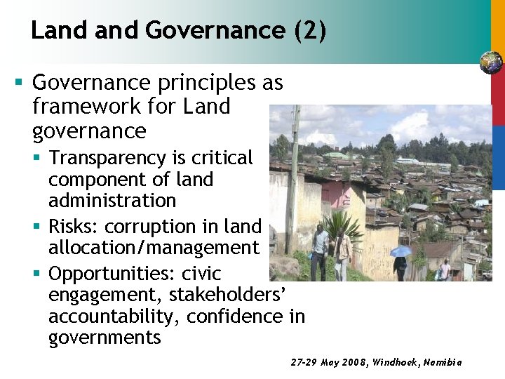 Land Governance (2) § Governance principles as framework for Land governance § Transparency is