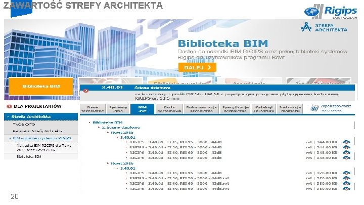 ZAWARTOŚĆ STREFY ARCHITEKTA 20 