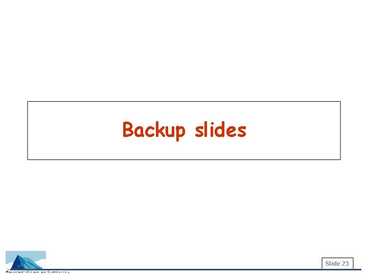 Backup slides Slide 23 