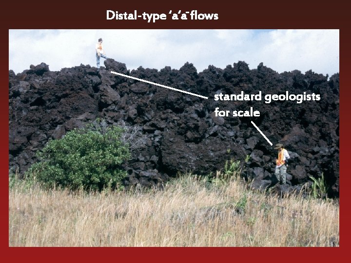 Distal-type ‘a‘a-flows standard geologists for scale 