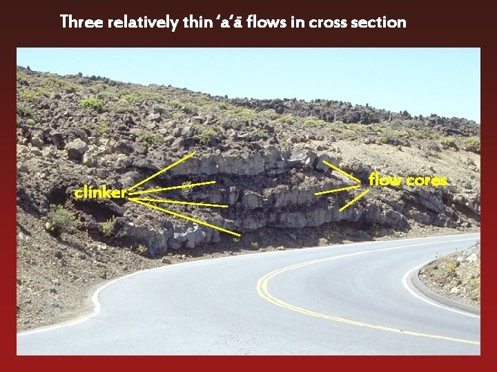 Three relatively thin ‘a‘a- flows in cross section clinker flow cores 