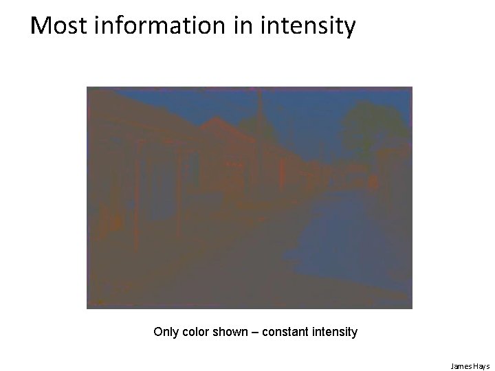 Most information in intensity Only color shown – constant intensity James Hays 