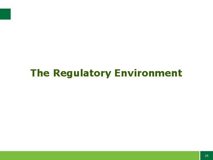The Regulatory Environment 26 