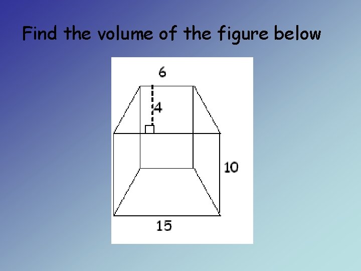 Find the volume of the figure below 