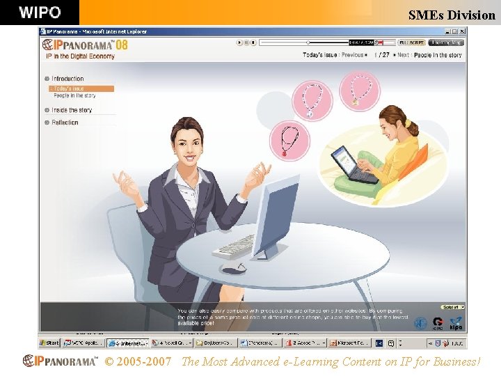 SMEs Division © 2005 -2007 The Most Advanced e-Learning Content on IP for Business!