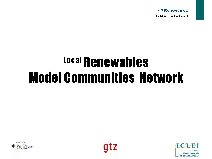 Local Renewables Model Communities Network 