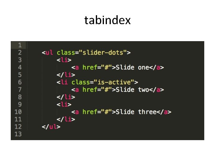 tabindex 