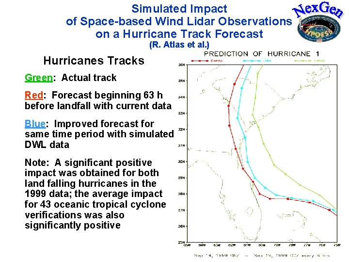 Simulated Impact of Space-based Wind Lidar Observations on a Hurricane Track Forecast (R. Atlas