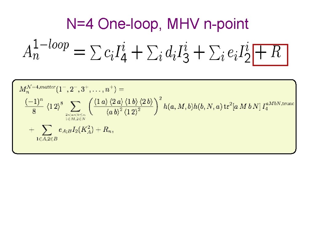 N=4 One-loop, MHV n-point 