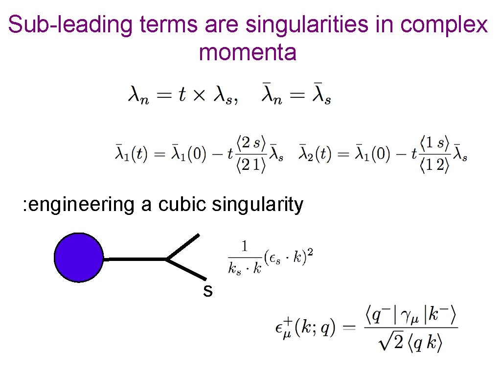 Sub-leading terms are singularities in complex momenta : engineering a cubic singularity s 