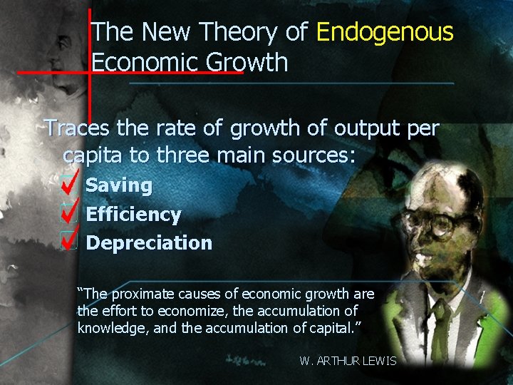 The New Theory of Endogenous Economic Growth Traces the rate of growth of output