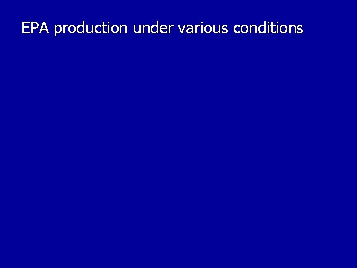 EPA production under various conditions 