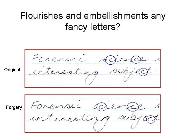 Flourishes and embellishments any fancy letters? Original Forgery 