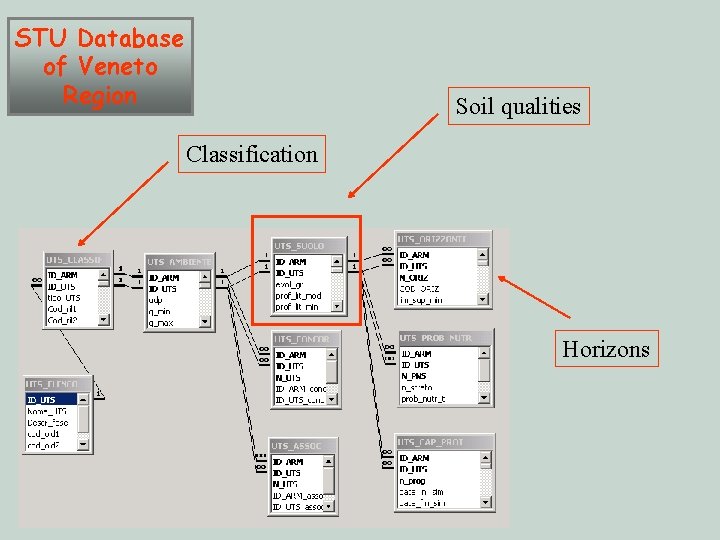 STU Database of Veneto Region Soil qualities Classification Horizons 