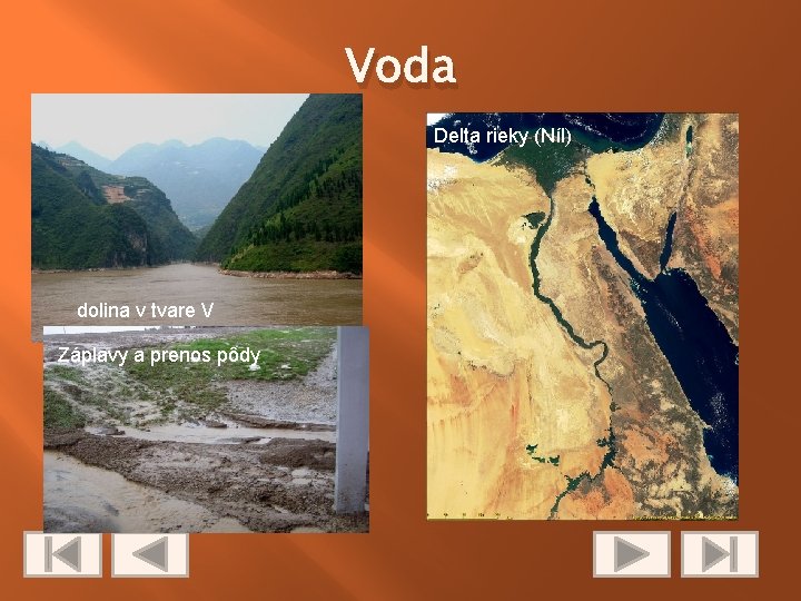 Voda Delta rieky (Níl) dolina v tvare V Záplavy a prenos pôdy 