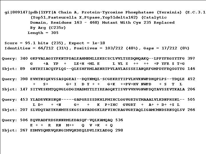 gi|809147|pdb|1 YPT|A Chain A, Protein-Tyrosine Phosphatase (Yersinia) (E. C. 3. 1. (Yop 51, Pasteurella