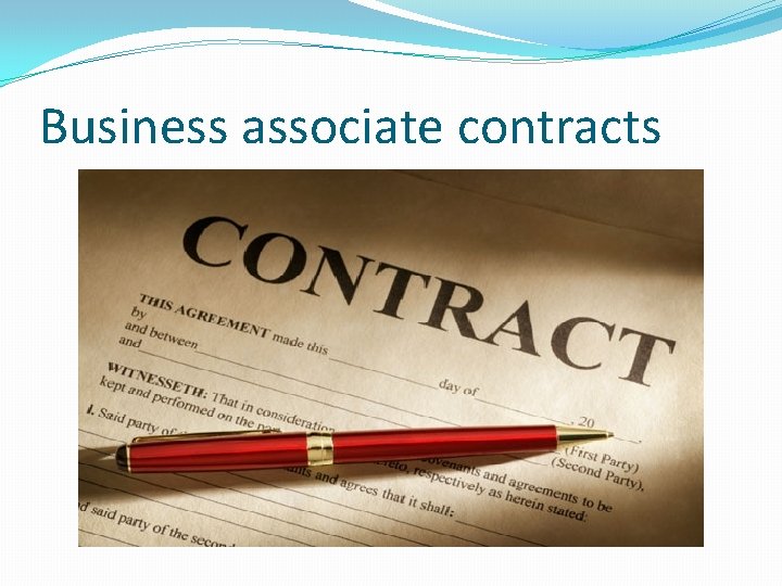 Business associate contracts 