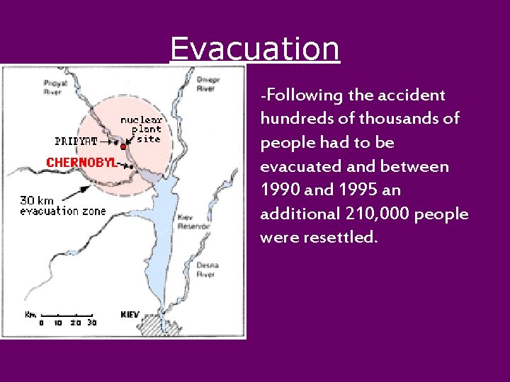 Evacuation -Following the accident hundreds of thousands of people had to be evacuated and