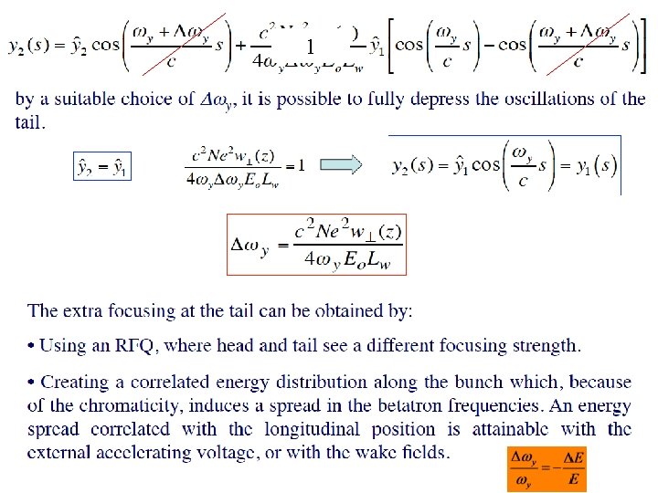 by a suitable choice of y, it is possible to fully depress the oscillations