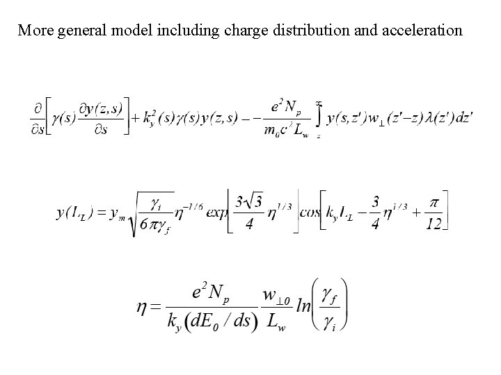 More general model including charge distribution and acceleration 