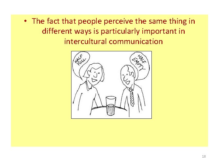  • The fact that people perceive the same thing in different ways is