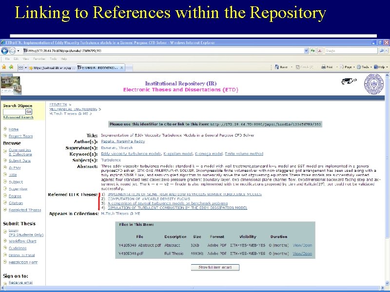 Linking to References within the Repository 