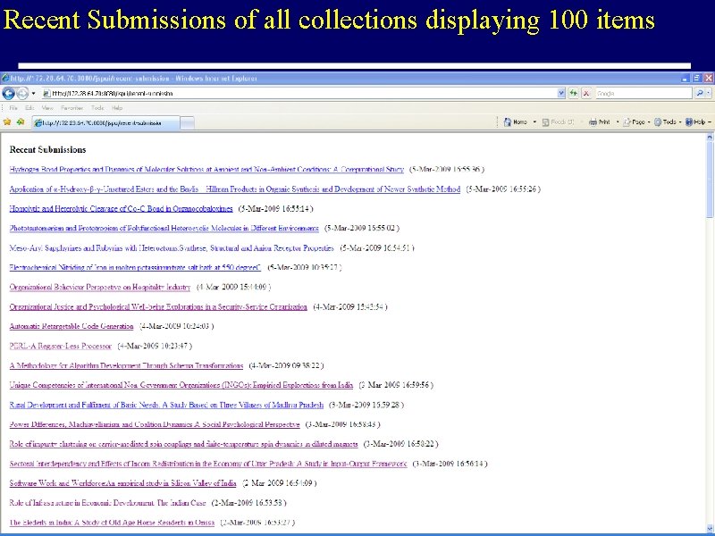Recent Submissions of all collections displaying 100 items 