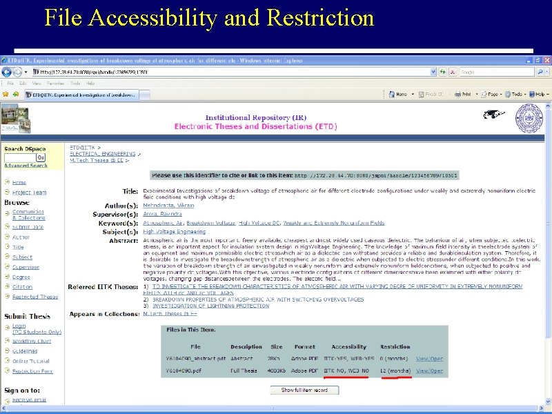 File Accessibility and Restriction 