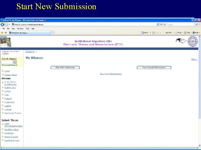 Start New Submission 