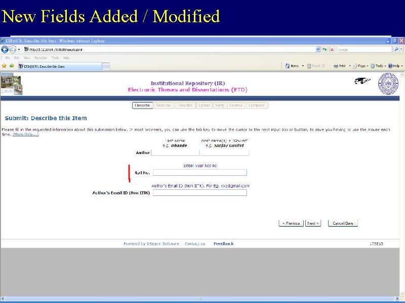 New Fields Added / Modified 