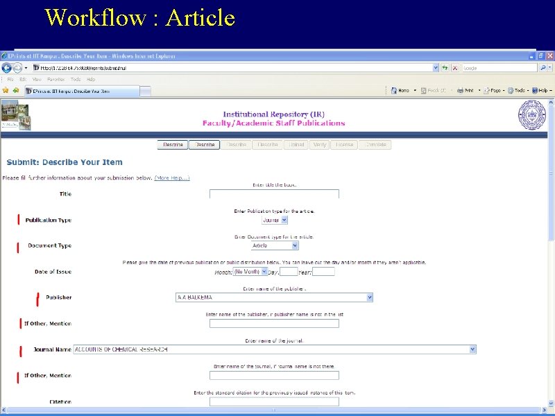Workflow : Article 