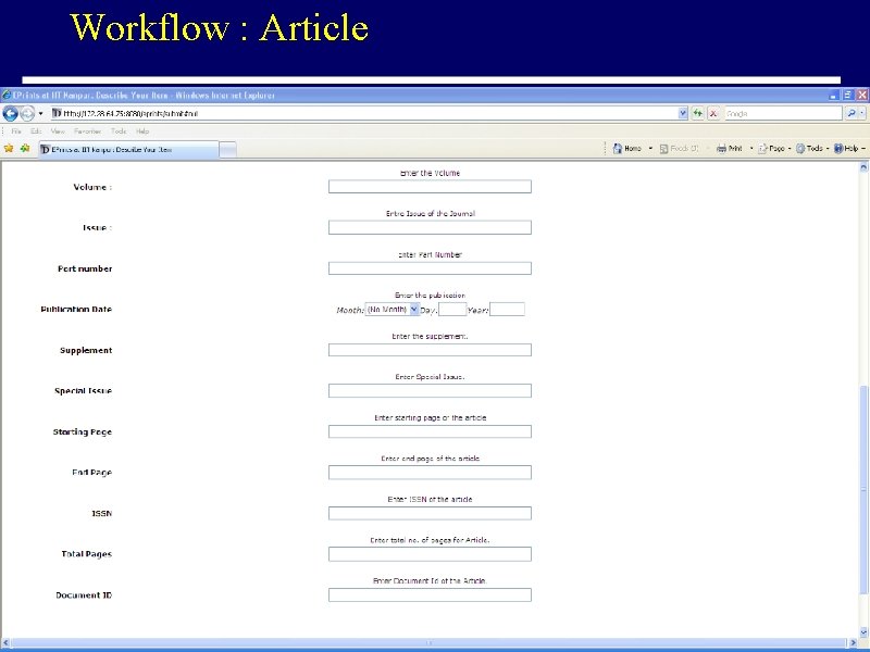 Workflow : Article 