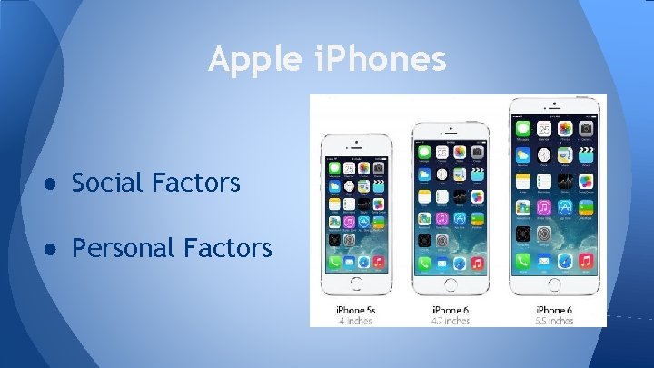 Apple i. Phones ● Social Factors ● Personal Factors 