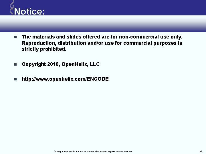 Notice: The materials and slides offered are for non-commercial use only. Reproduction, distribution and/or Notice: The materials and slides offered are for non-commercial use only. Reproduction, distribution and/or