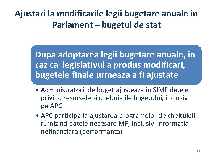 Ajustari la modificarile legii bugetare anuale in Parlament – bugetul de stat Dupa adoptarea