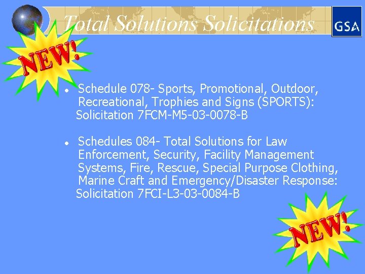 Total Solutions Solicitations l l Schedule 078 - Sports, Promotional, Outdoor, Recreational, Trophies and