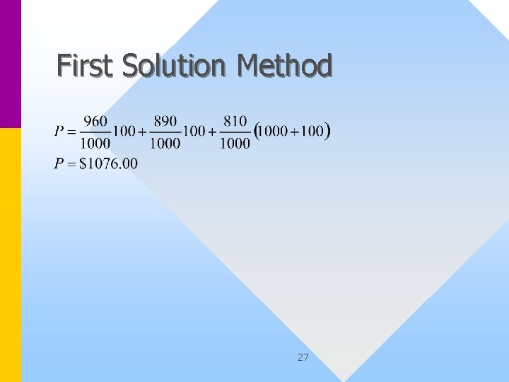 First Solution Method 27 