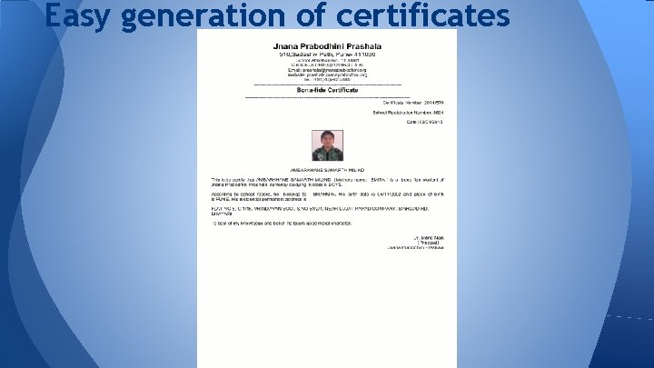 Easy generation of certificates 