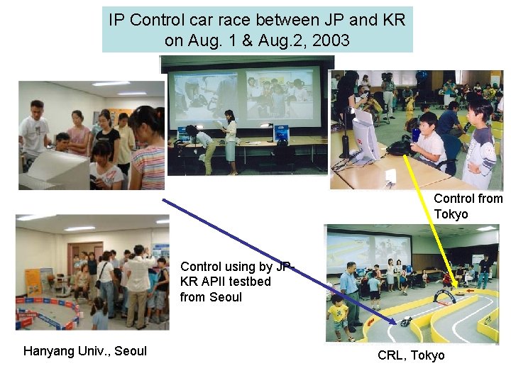 IP Control car race between JP and KR on Aug. 1 & Aug. 2,