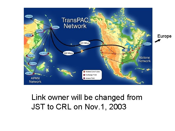 Europe Link owner will be changed from JST to CRL on Nov. 1, 2003