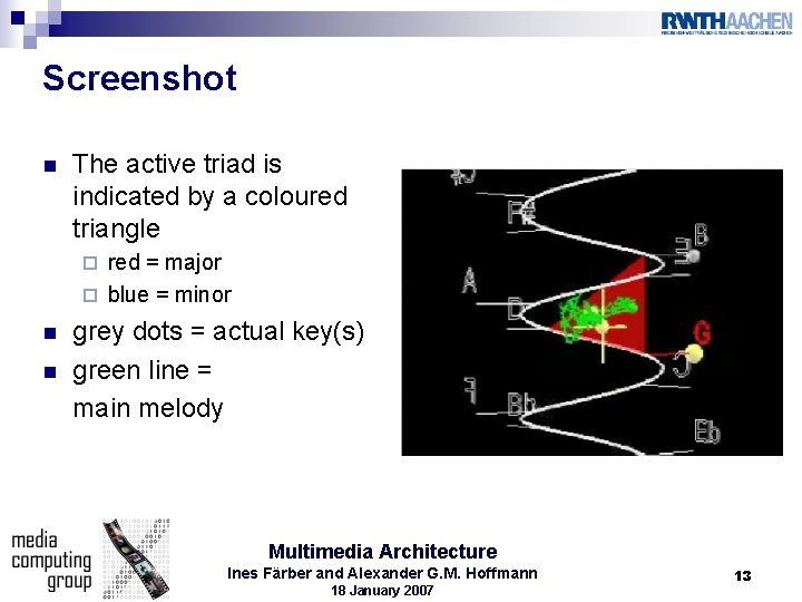 Screenshot n The active triad is indicated by a coloured triangle red = major