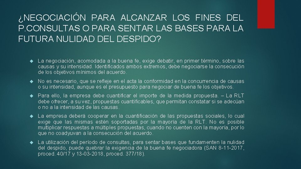 ¿NEGOCIACIÓN PARA ALCANZAR LOS FINES DEL P. CONSULTAS O PARA SENTAR LAS BASES PARA