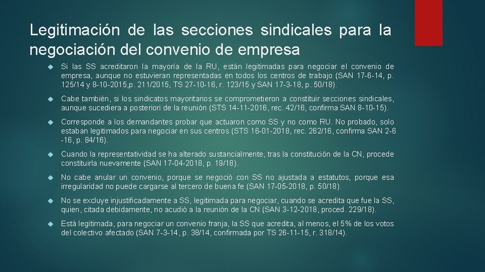 Legitimación de las secciones sindicales para la negociación del convenio de empresa Si las